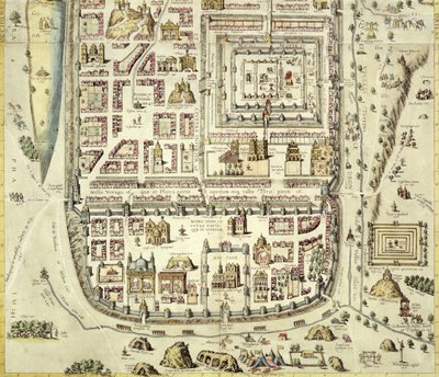 Mapa de Jerusalén y el área circundante, de 