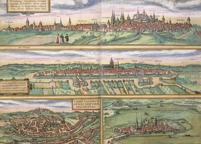 Mapa de Nuremberg, Ulm y Salzburgo, de 