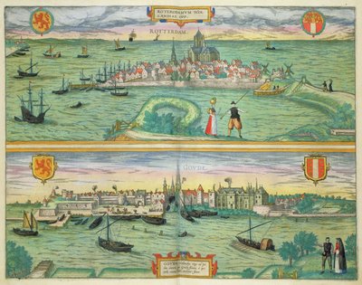 Mapa de Róterdam y Gouda, de 