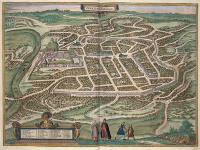 Mapa de Vilnius, Lituania, de 