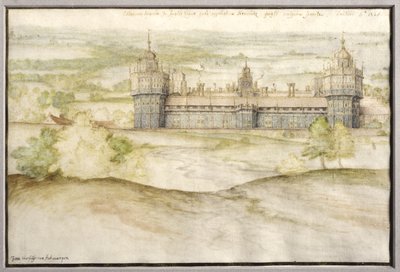 Vista del Palacio Nonsuch en Surrey, 1567-8 de Joris Hoefnagel