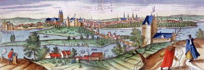 Vista de Tours, c.1561 (grabado) de Joris Hoefnagel