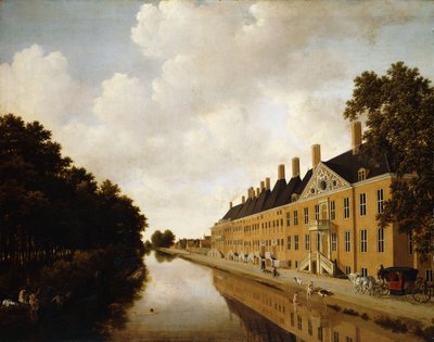Vista del Princessgracht, La Haya, mirando hacia el Bezuidenhoutsebrug y el Oost Singlesgracht, c.1660 de Joris van der Hagen