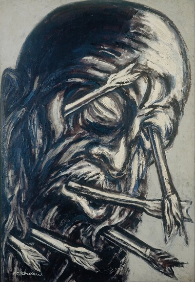 Cabeza atravesada con flechas, de la serie Los teules de José Clemente Orozco