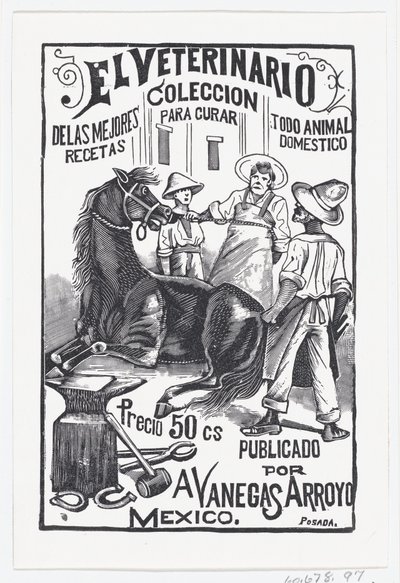 Un grupo de personas rodeando un caballo, ilustración para 