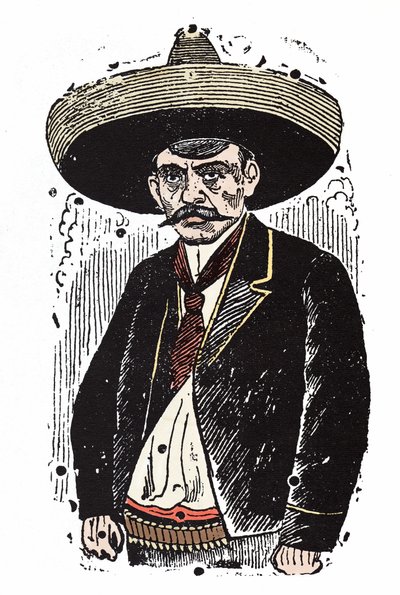 Emiliano Zapata (1880-1919), revolucionario mexicano. Xilografía de José Guadalupe Posada de José Guadalupe Posada