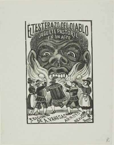 El diablo embiste con su cabeza de José Guadalupe Posada