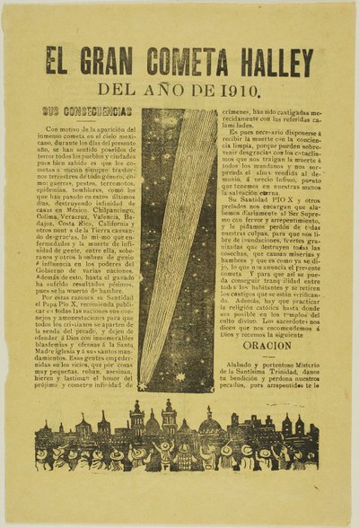 El Gran Cometa de Halley, 1899, publicado en 1910 de José Guadalupe Posada
