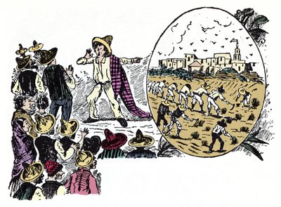La Revolución Mexicana (1910-1920): historia del arduo trabajo de uno de los trabajadores en el Valle Nacional, circa 1908 - Xilografía de José Guadalupe Posada (1852-1913) de José Guadalupe Posada