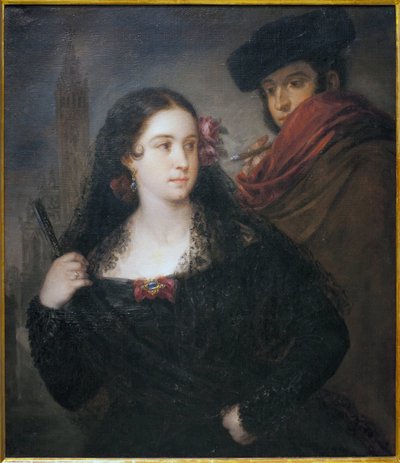 Pareja de personas agradables. Museo de Bellas Artes de Sevilla, España de José Gutiérrez de la Vega
