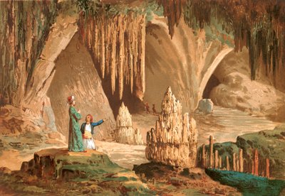 Joseph Pitton de Tournefort visitando la gruta de Antíparos en Grecia de Jose Armet Portanell