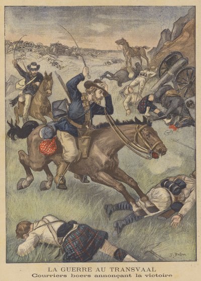 Mensajeros bóer llevando noticias de victoria en la Batalla de Colenso de Jose Belon