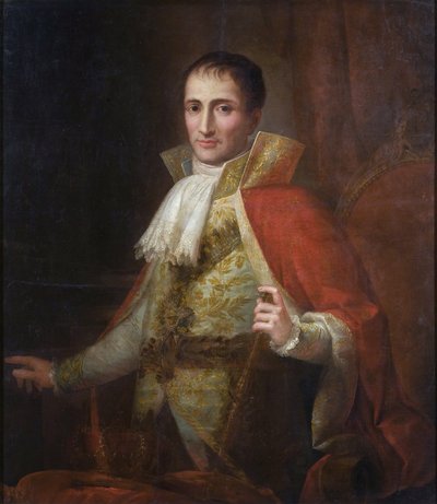 Retrato de José Bonaparte (1768-1844), rey de España en 1808 - Retrato del rey José I de España (1768-1844) - Pintura de Josee Flaugier (1757-1812) - ca 1809 - Óleo sobre lienzo - 109x96,5 cm - Museu Nacional d