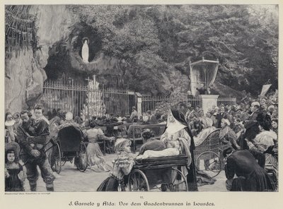 Gruta de Massabielle, Lourdes, Francia de Jose Garnelo y Alda