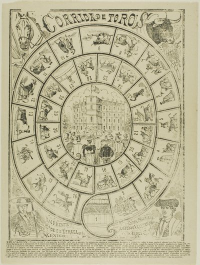 Juego de dados de corrida de toros de José Guadalupe Posada