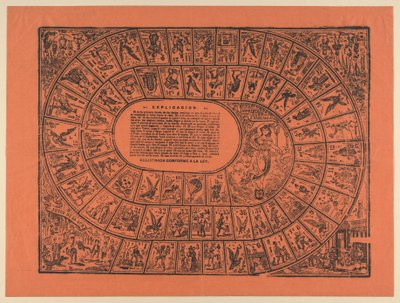 Gänsespiel (mit den Regeln in der Mitte gedruckt) de José Guadalupe Posada