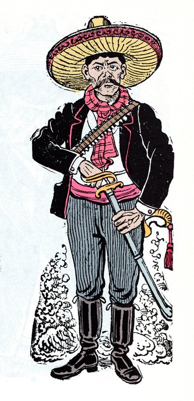 Revolución Mexicana (1910-1920) - Salazar Amador, revolucionario seguidor de Emiliano Zapata - Xilografía de José Guadalupe Posada (1852-1913) de José Guadalupe Posada