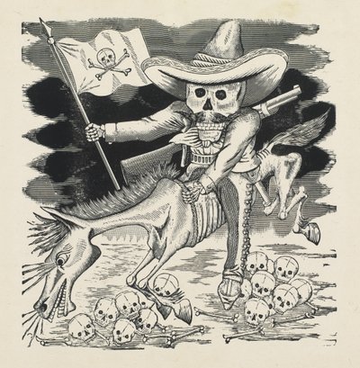 El gran cráneo de Emiliano Zapata, c.1911-16, impreso 1930 de José Guadalupe Posada
