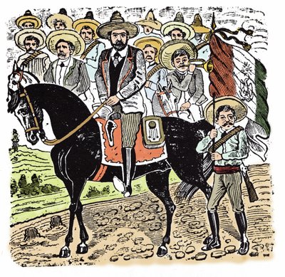 La Revolución Mexicana (1910-1920): Retrato de Francisco Indalecio Madero (1873-1913) revolucionario mexicano. Xilografía de José Guadalupe Posada (1852-1913) de José Guadalupe Posada