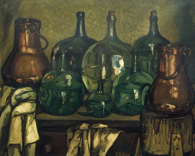 GUTIERREZ SOLANA, José (1886-1945). Bodegón con botella. 1927. Arte Contemporáneo. Óleo sobre lienzo. Colección particular de Jose Gutierrez Solana