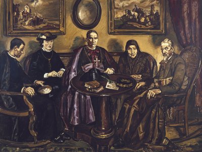 GUTIERREZ SOLANA, José (1886-1945). La Visita del Obispo. 1926. (161 x 211 cm). Óleo sobre lienzo. ESPAÑA. MADRID (COMUNIDAD AUTÓNOMA). Madrid. Museo Nacional Centro de Arte Reina Sofía de Jose Gutierrez Solana