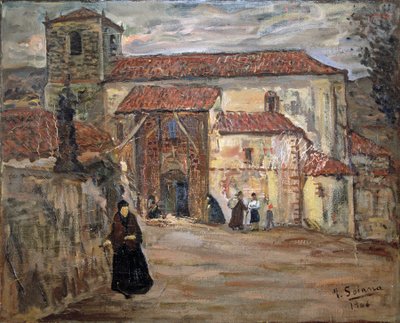 Iglesia del pueblo,1906 (óleo) de Jose Gutierrez Solana