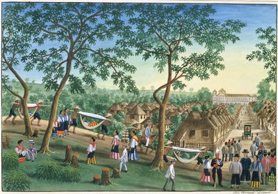 Excursión a la fiesta de Antipolo, del "Álbum Febus de vistas en y alrededor de Manila", c.1845 de Jose Honorato Lozano