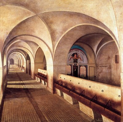 Las caballerizas del castillo de San Fernando de Figuieres, asediado por los franceses en 1809, durante la Guerra de la Independencia española (1808-1814), la puerta de la izquierda es la de la prisión de Mariano Álvarez de Castro (1749-1810), oficial y go de Jose Lafita y Blanco