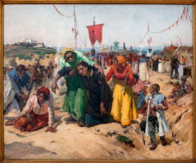 Las promesas; pintura de José Malhoa (1855-1933), óleo sobre madera de José Malhoa