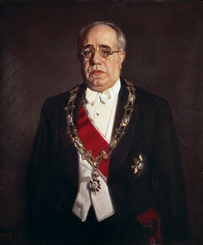 Retrato de Manuel Azana (1880-1940), político español de Jose Maria Lopez Mezquita