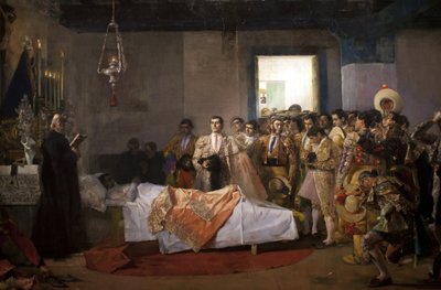 La muerte del maestro. Pintura de José Villegas Cordero (1844-1921), óleo sobre lienzo, hacia 1913. Museo de Bellas Artes de Sevilla, España. de Jose Villegas Cordero
