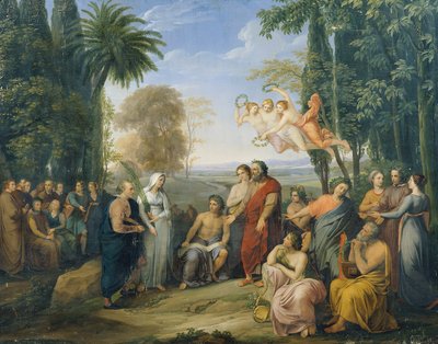 Klopstock entre los poetas del Elíseo de Josef Abel