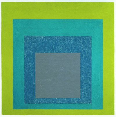 Homenaje a la plaza (óleo sobre tablero de fibra de madera) de Josef Albers