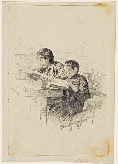 Chicos leyendo de Josef Albrechtskirchinger