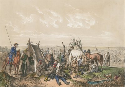 Una escena de la Guerra de Independencia en Hungría en 1849, ca. 1849 de Josef Anton Strassgschwandtner