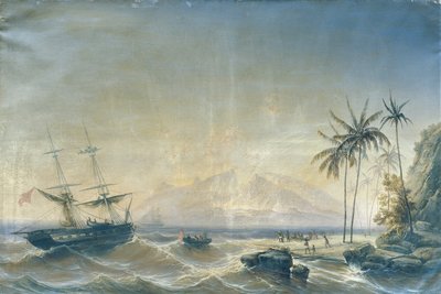 Buque de guerra frente a las Islas del Mar del Sur de Josef Carl Berthold Püttner