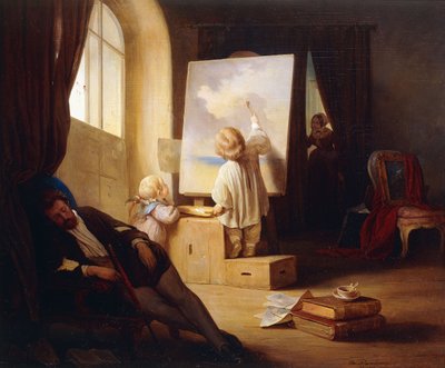 El Pintor Durmiente de Josef Danhauser