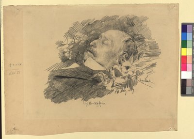 El pintor August Pettenkofen en su lecho de muerte de Josef Engelhart
