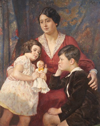Sra. Hirsch con sus hijos de Josef Engelhart