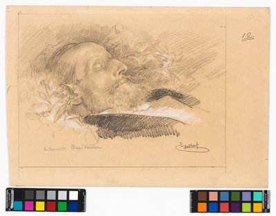 Porträt des Chormeisters und Komponisten Eduard Kremser auf dem Sterbebett de Josef Engelhart