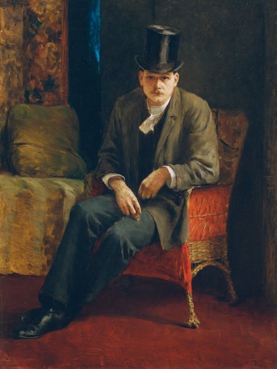 Autorretrato con sombrero de copa de Josef Engelhart