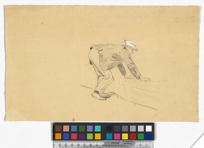 Studie eines Mannes mit Boot de Josef Engelhart