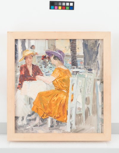 Zwei Damen im Pratergasthaus de Josef Engelhart