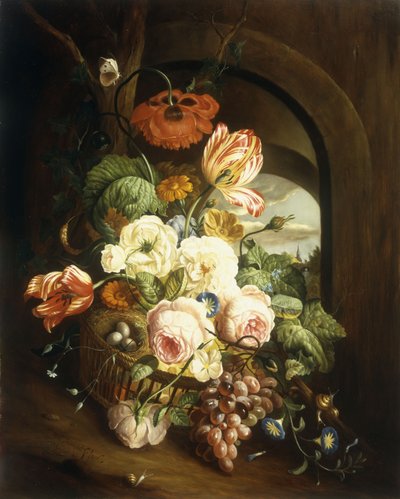 Naturaleza muerta con flores variadas de Josef Holstayn