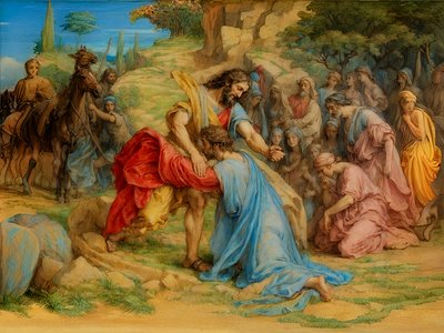A1_Génesis_37-Jacob y Esaú reunidos de Josef Johann Michel