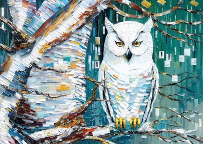 Animales: Lechuza blanca 2 de Josef Johann Michel