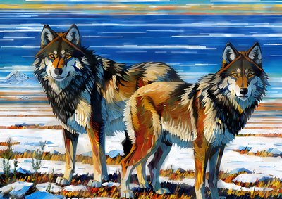 Animales: Lobos 1 de Josef Johann Michel