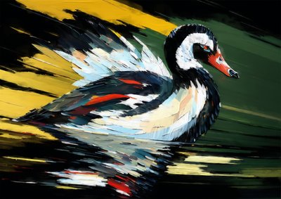 Animales: cisne negro 4 de Josef Johann Michel