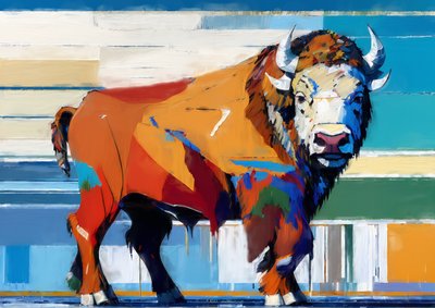Animales: búfalo 4 de Josef Johann Michel