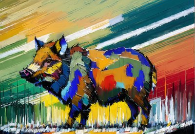 Animales jabalí_1 de Josef Johann Michel